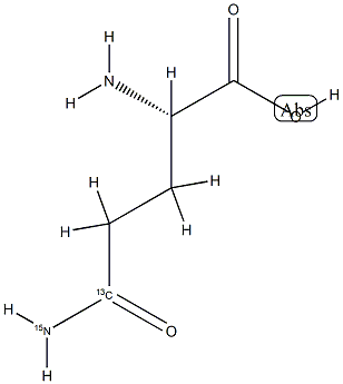 γ-GlutaMine-13C,15N Hydrochloride Struktur