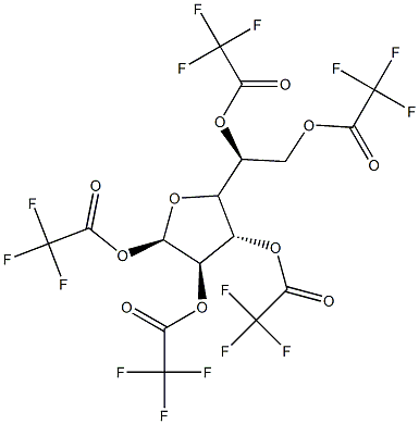 α-D-ガラクトフラノースペンタキス(トリフルオロアセタート) 化学構造式