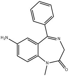 1-メチル-5-フェニル-7-アミノ-1H-1,4-ベンゾジアゼピン-2(3H)-オン 化学構造式