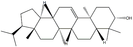 D:C-フリード-B':A'-ネオガンマセラ-9(11)-エン-3β-オール 化学構造式