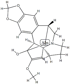 (1S,3aS)-1,5,6,8,9,14bβ-Hexahydro-2-methoxy-1α,9α-epoxy-4H-cyclopenta[a][1,3]dioxolo[4,5-h]pyrrolo[2,1-b][3]benzazepin-1β-ol 结构式