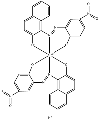 二[1-[(2-羟基-5-硝基苯基)偶氮]-2-萘酚根(2-)]铬酸(1-)氢盐, 50497-83-1, 结构式