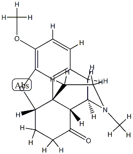 4,5α-エポキシ-3-メトキシ-17-メチルモルフィナン-8-オン 化学構造式