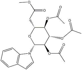 1-(2-O,3-O,4-O,6-O-Tetraacetyl-β-D-glucopyranosyl)-1H-indole 结构式