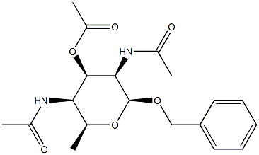 Phenylmethyl 3-O-acetyl-2,4-bis(acetylamino)-2,4,6-trideoxy-β-L-talopyranoside 结构式