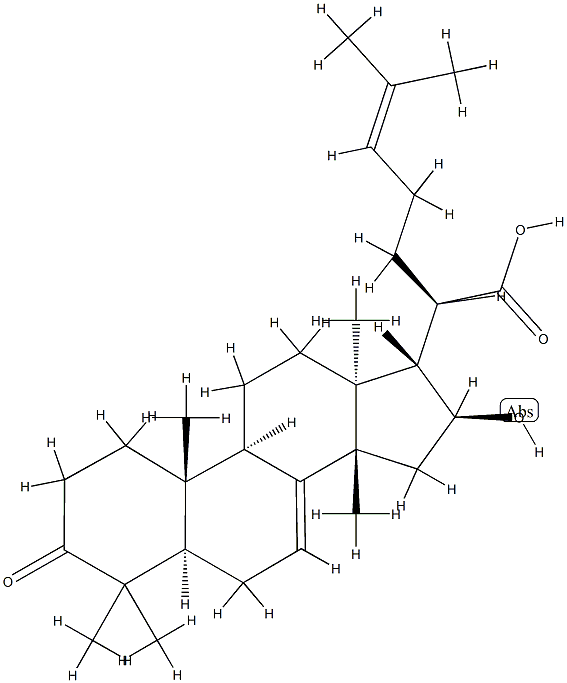 (13α,14β,17S)-16β-Hydroxy-3-oxo-5α-lanosta-7,24-diene-21-oic acid Struktur