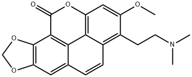 3-[2-(Dimethylamino)ethyl]-2-methoxy-10H-[1,3]dioxolo[6,7]phenanthro[4,5-bcd]pyran-10-one Struktur