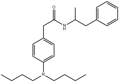 2-[p-(ジブチルアミノ)フェニル]-N-(α-メチルフェネチル)アセトアミド 化学構造式