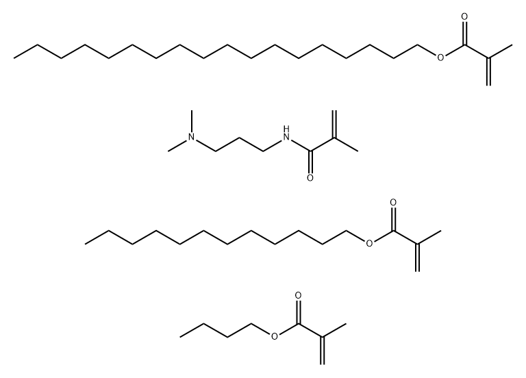2-Propenoic acid, 2-methyl-, butyl ester, polymer with N-3-(dimethylamino)propyl-2-methyl-2-propenamide, dodecyl 2-methyl-2-propenoate and octadecyl 2-methyl-2-propenoate Structure