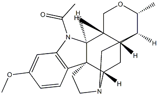 (19R)-1-Acetyl-17,19-epoxy-11-methoxycuran Struktur