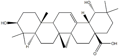 3β,19α-Dihydroxy-5α-oleana-12-ene-28-oic acid 结构式