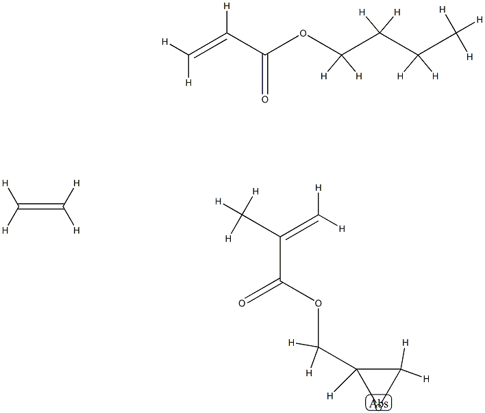2-Propenoic acid, 2-methyl-, 2-oxiranylmethyl ester, polymer with butyl 2-propenoate and ethene Struktur