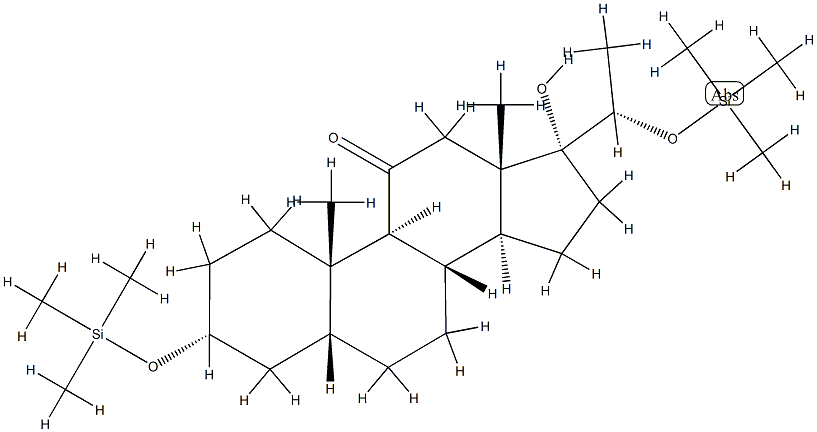 (20S)-17-Hydroxy-3α,20-bis(trimethylsiloxy)-5β-pregnan-11-one Structure
