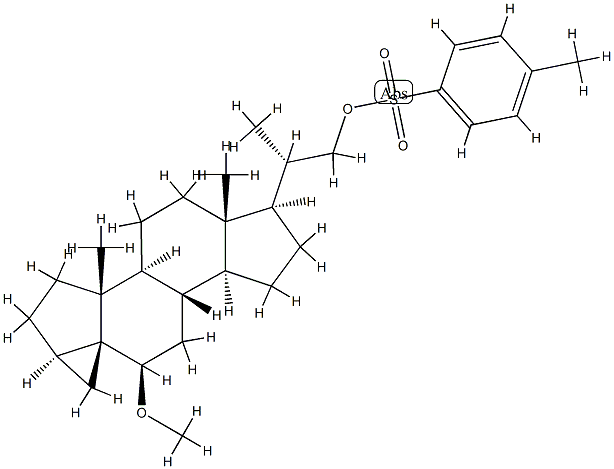 (20S)-6-METHOXY-20-(P-TOLUENESULFONOXY-METHYL)-3B,5-CYCLO-5A-PREGNANE Struktur