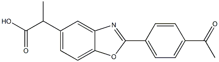 2-(4-Acetylphenyl)-α-methyl-5-benzoxazoleacetic acid Struktur