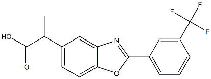 α-Methyl-2-[3-(trifluoromethyl)phenyl]-5-benzoxazoleacetic acid Struktur