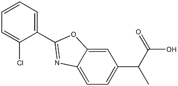 2-(2-クロロフェニル)-α-メチル-6-ベンゾオキサゾール酢酸 化学構造式