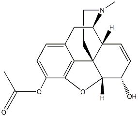 3-アセトキシ-17-メチル-4,5α-エポキシ-7,8-ジデヒドロモルフィナン-6α-オール 化学構造式