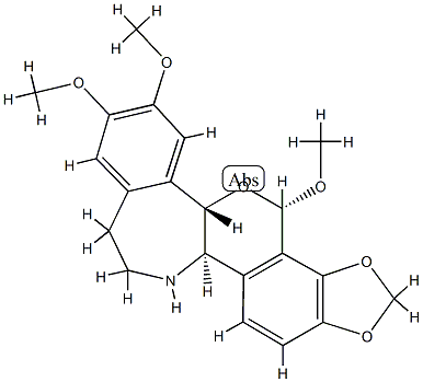 (6α)-2,3,8β-Trimethoxy-10,11-[methylenebis(oxy)]rheadan Struktur