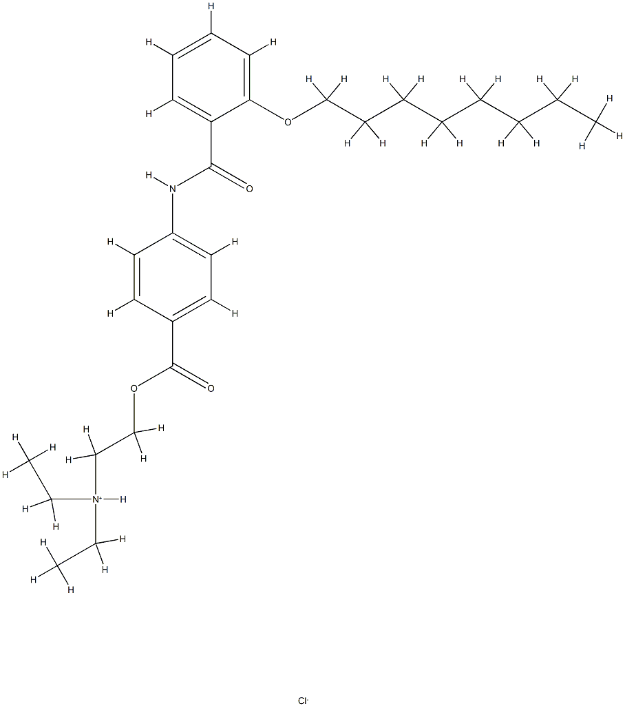 Procaine Related CoMpound HCl (Diethyl (2-Hydroxyethyl)-AMino-p-[o-(Octyloxy)benzaMido]benzoate hydrochloride) Structure