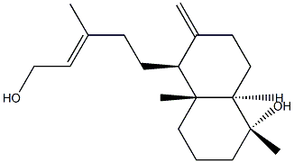 (1R,8aα)-Decahydro-5β-[(3E)-5-hydroxy-3-methyl-3-pentenyl]-1β,4aβ-dimethyl-6-methylene-1-naphthol Struktur