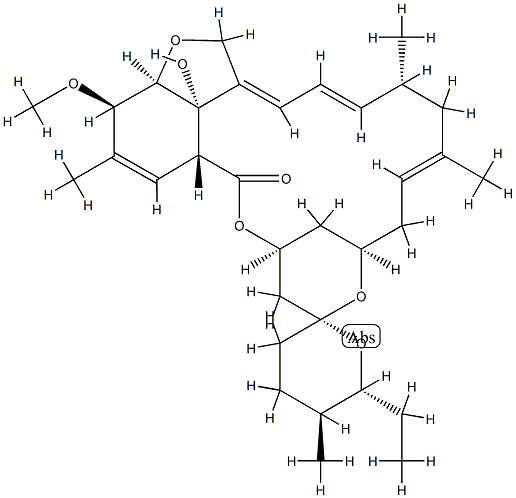 (6R,25R)-28-デオキシ-6,28-エポキシ-25-エチルミルベマイシンB 化学構造式