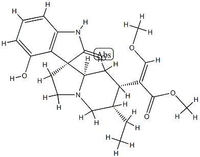 (3β,7R,16E)-16,17-Didehydro-9-hydroxy-17-methoxy-2-oxocorynoxan-16-carboxylic acid methyl ester Struktur