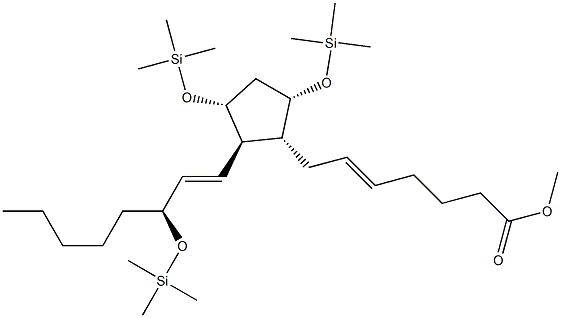 (5Z,13E,15S)-9α,11α,15-Tris[(trimethylsilyl)oxy]prosta-5,13-dien-1-oic acid methyl ester Struktur