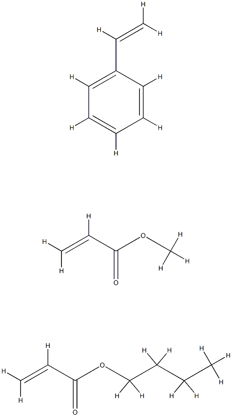 2-Propenoic acid, butyl ester, polymer with ethenylbenzene and methyl 2-propenoate Struktur