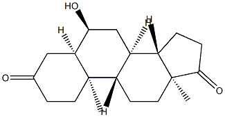 6α-ヒドロキシ-5β-アンドロスタン-3,17-ジオン 化学構造式
