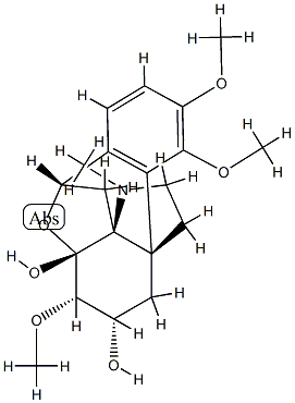 8β,10β-Epoxy-3,4,7β-trimethoxy-17-methylhasubanan-6β,8-diol 结构式
