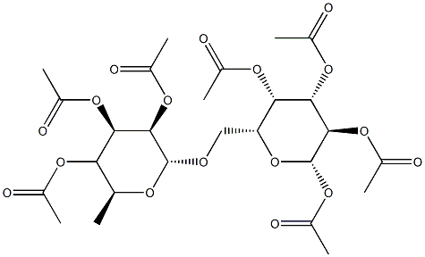 6-O-(2-O,3-O,4-O-Triacetyl-6-deoxy-α-L-mannopyranosyl)-β-D-glucopyranose tetraacetate 结构式