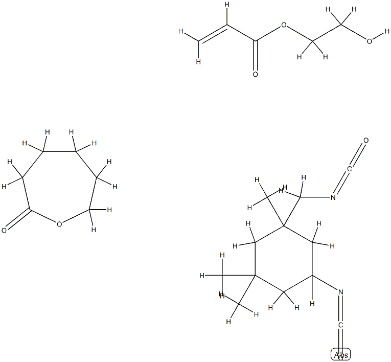 2-Propenoic acid, 2-hydroxyethyl ester, polymer with 5-isocyanato-1-(isocyanatomethyl) -1,3,3-trimethylcyclohexane and 2-oxepanone Struktur