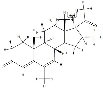 17-Hydroxy-6,16α-dimethylpregna-4,6-diene-3,20-dione 结构式