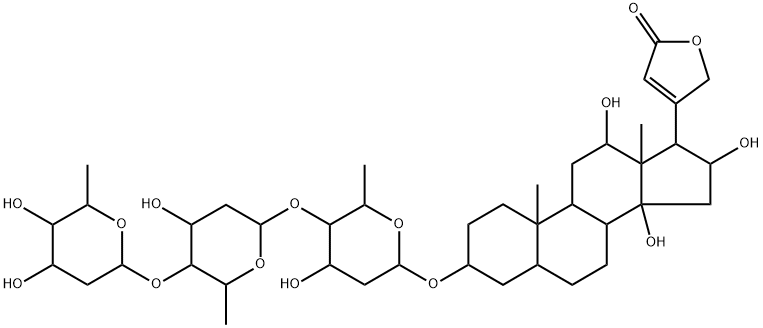 3β-[4-O-[4-O-(2,6-ジデオキシ-β-D-ribo-ヘキソピラノシル)-2,6-ジデオキシ-β-D-ribo-ヘキソピラノシル]-2,6-ジデオキシ-β-D-ribo-ヘキソピラノシルオキシ]-12β,14,16β-トリヒドロキシ-5β-カルダ-20(22)-エノリド