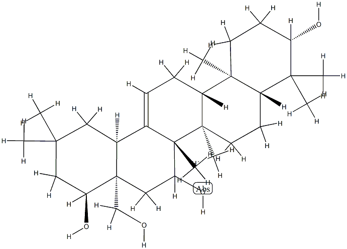 オレアナ-12-エン-3β,15,22α,28-テトラオール 化学構造式