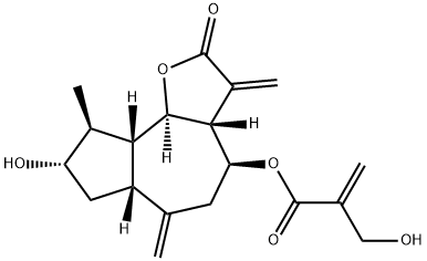 2-(Hydroxymethyl)propenoic acid (3aR,6aR,9aR,9bR)-dodecahydro-8α-hydroxy-9β-methyl-3,6-bis(methylene)-2-oxoazuleno[4,5-b]furan-4β-yl ester Structure