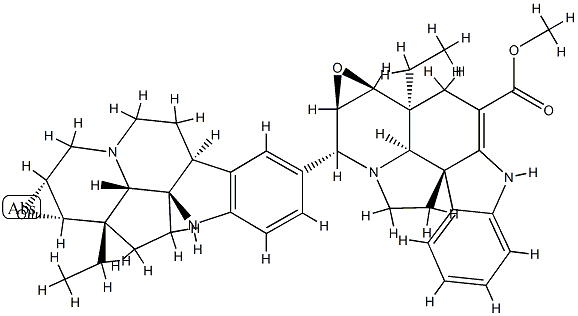 (5α,12β,19α)-2,3-Didehydro-8α-[(2β,5α,12β,19α)-1-demethyl-6β,7β-epoxyvallesamidin-15-yl]-6β,7β-epoxyaspidospermidine-3-carboxylic acid methyl ester Struktur