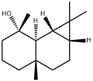 (1aR,7aα,7bβ)-デカヒドロ-1,1,3aβ,7-テトラメチル-1H-シクロプロパ[a]ナフタレン-7α-オール 化学構造式