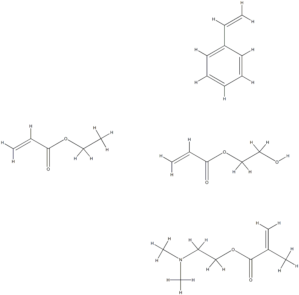2-Propenoic acid, 2-methyl-, 2-(dimethylamino)ethyl ester, polymer with ethenylbenzene, ethyl 2-propenoate and 2-hydroxyethyl 2-propenoate Struktur