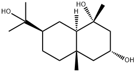 (1R,8aR)-Decahydro-7β-(1-hydroxy-1-methylethyl)-1,4aβ-dimethyl-1,3α-naphthalenediol 结构式