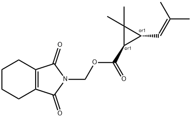 N-(3,4,5,6-Tetrahydrophthalimido)-methyl-D-1-cis,transchrysanthemate Struktur