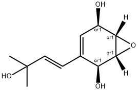 7-Oxabicyclo[4.1.0]hept-3-ene-2,5-diol, 3-[(1E)-3-hydroxy-3-methyl-1-butenyl]-, (1R,2S,5R,6S)-rel- (9CI) Structure