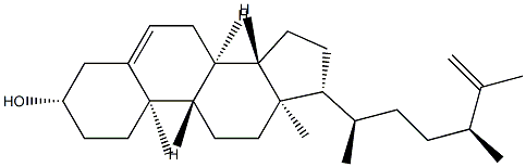(24S)-24-Methyl-5,25-cholestadien-3β-ol 结构式