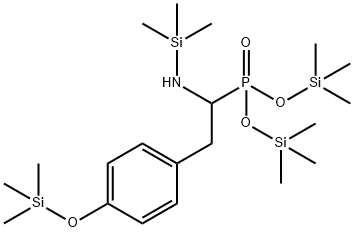 [α-[(トリメチルシリル)アミノ]-4-(トリメチルシロキシ)フェネチル]ホスホン酸ビス(トリメチルシリル) 化学構造式