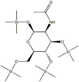 2-Acetylamino-1-O,3-O,4-O,6-O-tetrakis(trimethylsilyl)-2-deoxy-β-D-mannopyranose Struktur