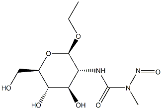 Ethyl 2-deoxy-2-(3-methyl-3-nitrosoureido)-β-D-glucopyranoside Struktur