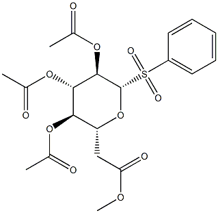 .beta.-D-Glucopyranose, 1-deoxy-1-(phenylsulfonyl)-, tetraacetate Struktur