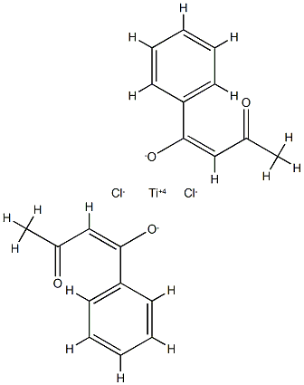 dichlorobis(1-phenyl-1,3-butanedionato)titanium (IV) Struktur