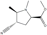 Proline, 4-cyano-1,5-dimethyl-, methyl ester, (2-alpha-,4-ba-,5-alpha-)- (9CI) Structure
